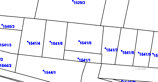 Parcela st. 1541/6 v KÚ Horní Heršpice, Katastrální mapa