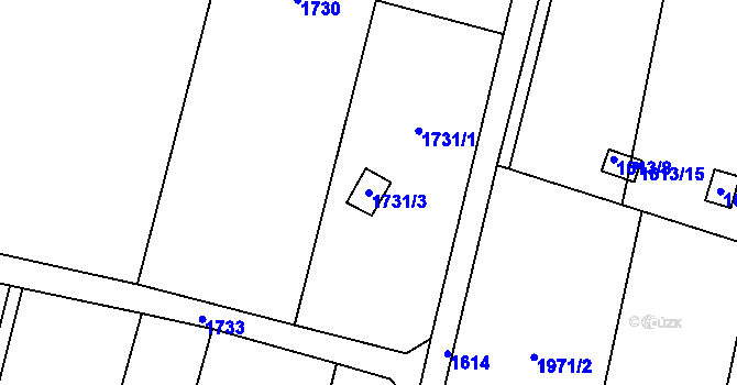 Parcela st. 1731/3 v KÚ Horní Heršpice, Katastrální mapa