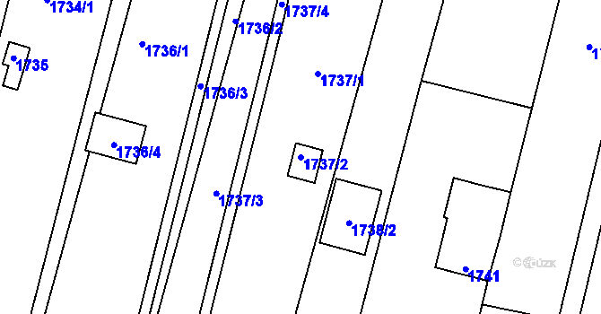 Parcela st. 1737/2 v KÚ Horní Heršpice, Katastrální mapa