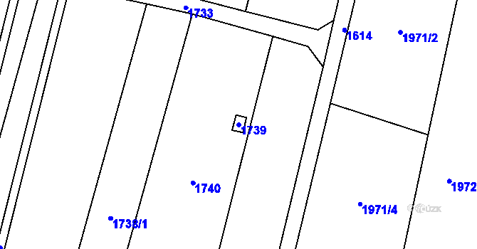 Parcela st. 1739 v KÚ Horní Heršpice, Katastrální mapa