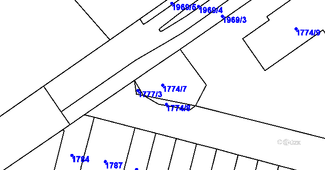 Parcela st. 1774/7 v KÚ Horní Heršpice, Katastrální mapa