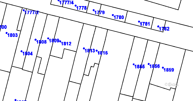 Parcela st. 1816 v KÚ Horní Heršpice, Katastrální mapa
