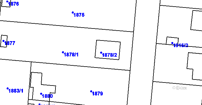 Parcela st. 1878/2 v KÚ Horní Heršpice, Katastrální mapa