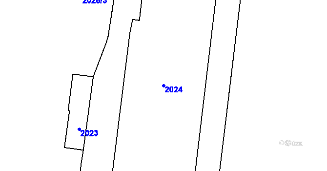 Parcela st. 2024 v KÚ Horní Heršpice, Katastrální mapa