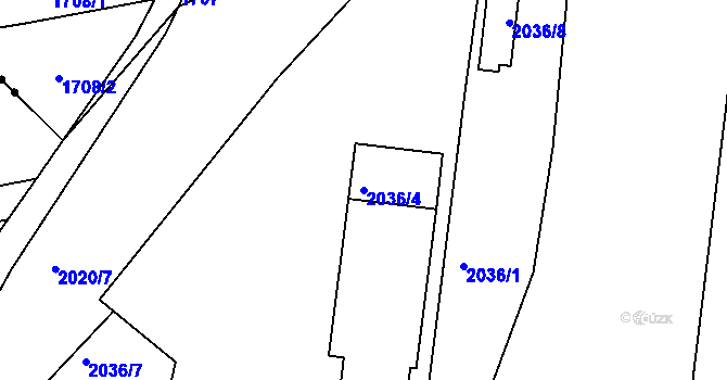 Parcela st. 2036/4 v KÚ Horní Heršpice, Katastrální mapa
