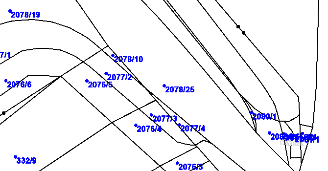 Parcela st. 2078/25 v KÚ Horní Heršpice, Katastrální mapa