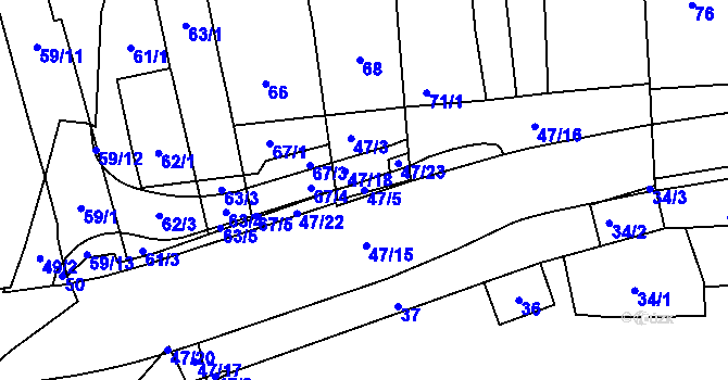 Parcela st. 47/5 v KÚ Horní Heršpice, Katastrální mapa