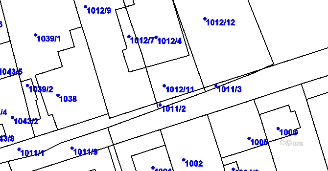 Parcela st. 1012/11 v KÚ Horní Heršpice, Katastrální mapa