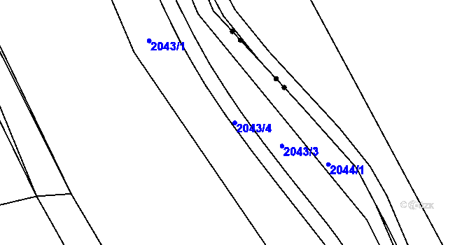 Parcela st. 2043/4 v KÚ Horní Heršpice, Katastrální mapa