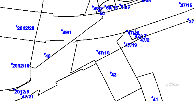 Parcela st. 47/10 v KÚ Horní Heršpice, Katastrální mapa