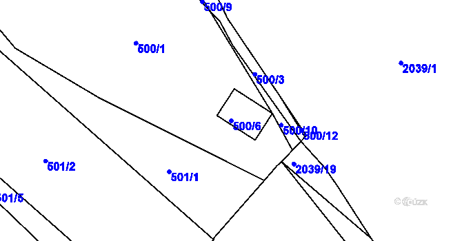 Parcela st. 500/6 v KÚ Horní Heršpice, Katastrální mapa
