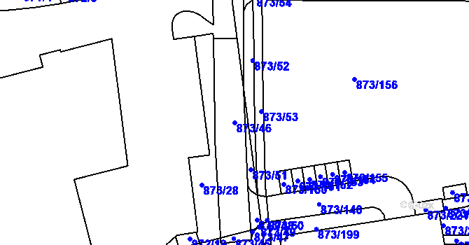 Parcela st. 873/46 v KÚ Horní Heršpice, Katastrální mapa
