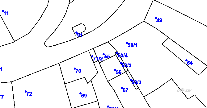 Parcela st. 55 v KÚ Dolní Heršpice, Katastrální mapa