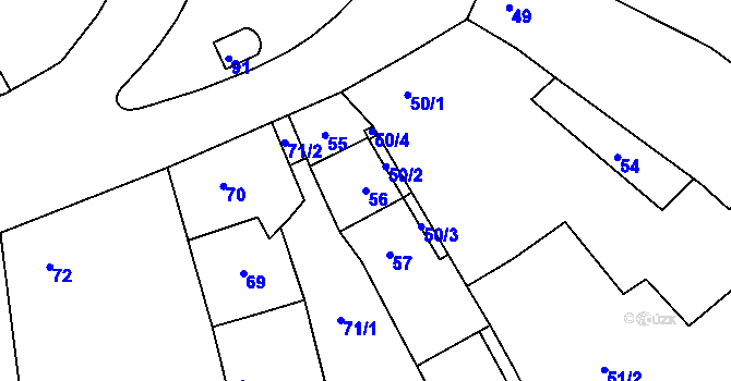 Parcela st. 56 v KÚ Dolní Heršpice, Katastrální mapa