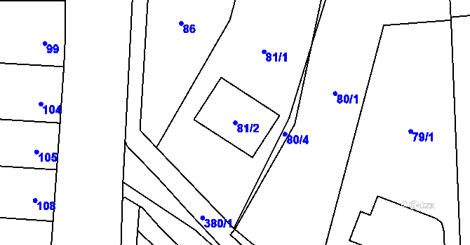 Parcela st. 81/2 v KÚ Dolní Heršpice, Katastrální mapa