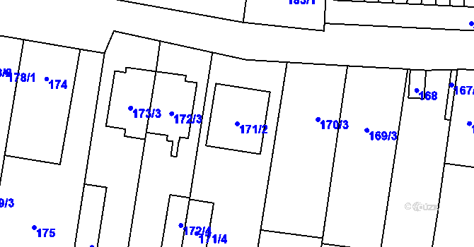 Parcela st. 171/2 v KÚ Dolní Heršpice, Katastrální mapa