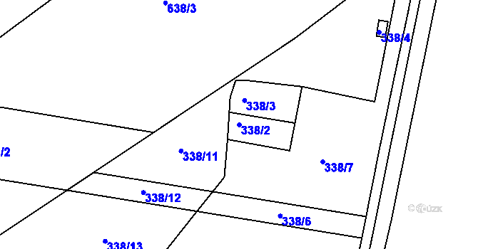 Parcela st. 338/2 v KÚ Dolní Heršpice, Katastrální mapa
