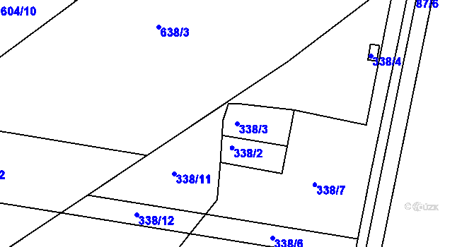 Parcela st. 338/3 v KÚ Dolní Heršpice, Katastrální mapa