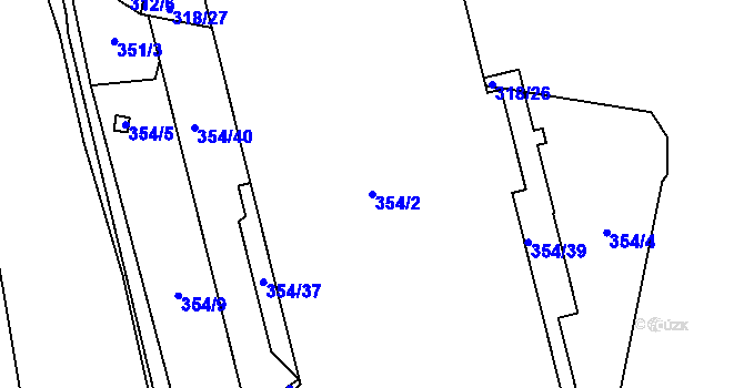Parcela st. 354/2 v KÚ Dolní Heršpice, Katastrální mapa