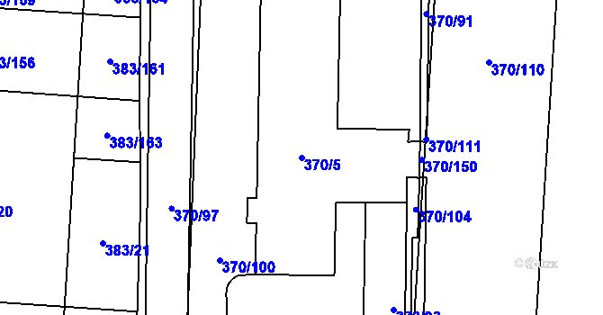 Parcela st. 370/5 v KÚ Dolní Heršpice, Katastrální mapa