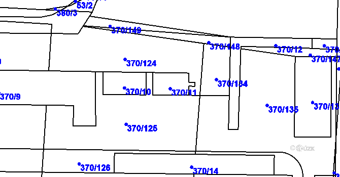 Parcela st. 370/11 v KÚ Dolní Heršpice, Katastrální mapa