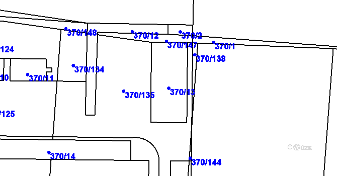 Parcela st. 370/13 v KÚ Dolní Heršpice, Katastrální mapa