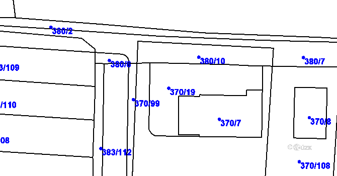 Parcela st. 370/19 v KÚ Dolní Heršpice, Katastrální mapa