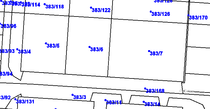 Parcela st. 383/6 v KÚ Dolní Heršpice, Katastrální mapa