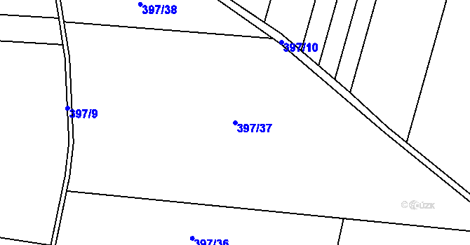 Parcela st. 397/37 v KÚ Dolní Heršpice, Katastrální mapa