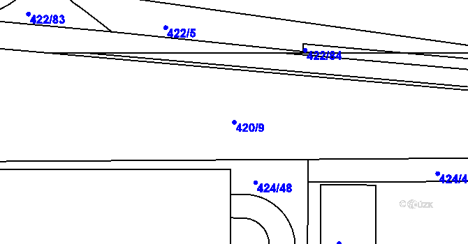 Parcela st. 420/9 v KÚ Dolní Heršpice, Katastrální mapa