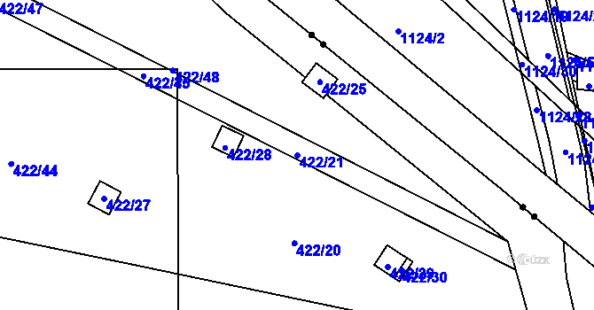 Parcela st. 422/21 v KÚ Dolní Heršpice, Katastrální mapa