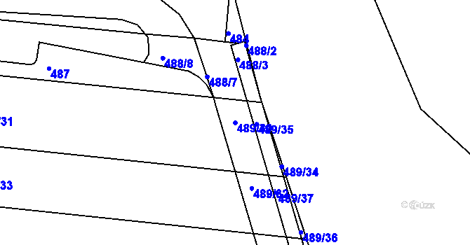 Parcela st. 489/30 v KÚ Dolní Heršpice, Katastrální mapa