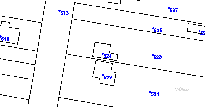 Parcela st. 524 v KÚ Dolní Heršpice, Katastrální mapa