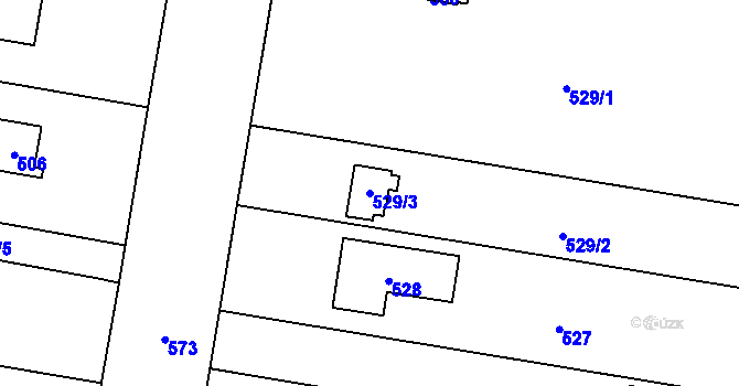 Parcela st. 529/3 v KÚ Dolní Heršpice, Katastrální mapa