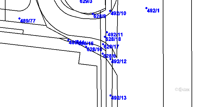 Parcela st. 628/6 v KÚ Dolní Heršpice, Katastrální mapa