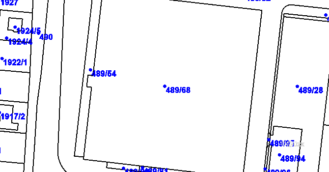 Parcela st. 489/68 v KÚ Dolní Heršpice, Katastrální mapa
