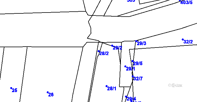 Parcela st. 28/2 v KÚ Dolní Heršpice, Katastrální mapa