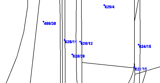 Parcela st. 628/12 v KÚ Dolní Heršpice, Katastrální mapa