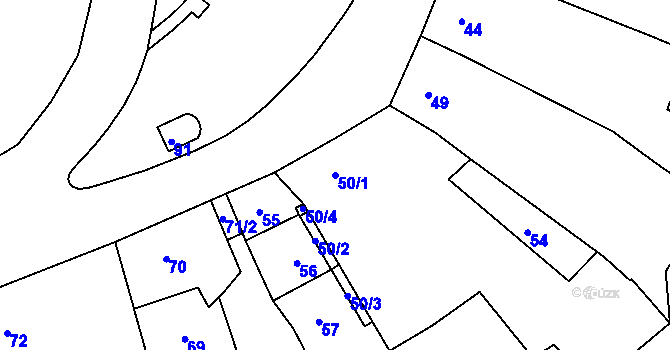 Parcela st. 50/1 v KÚ Dolní Heršpice, Katastrální mapa