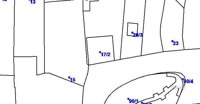 Parcela st. 17/2 v KÚ Dolní Heršpice, Katastrální mapa