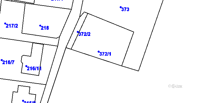 Parcela st. 372/1 v KÚ Dolní Heršpice, Katastrální mapa