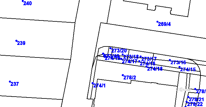 Parcela st. 273/19 v KÚ Dolní Heršpice, Katastrální mapa
