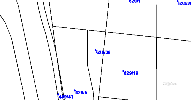Parcela st. 628/38 v KÚ Dolní Heršpice, Katastrální mapa