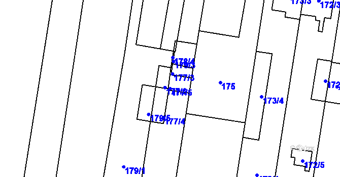 Parcela st. 177/5 v KÚ Dolní Heršpice, Katastrální mapa