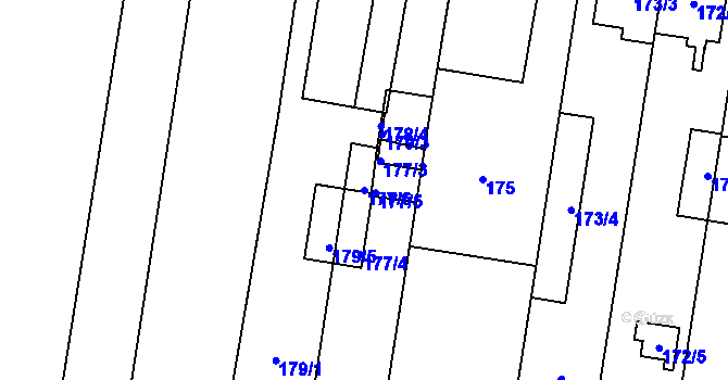 Parcela st. 177/6 v KÚ Dolní Heršpice, Katastrální mapa