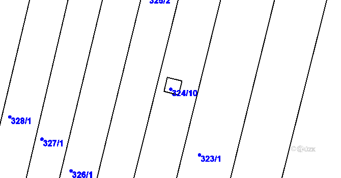 Parcela st. 324/10 v KÚ Přízřenice, Katastrální mapa