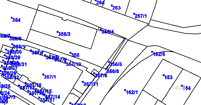 Parcela st. 356 v KÚ Přízřenice, Katastrální mapa
