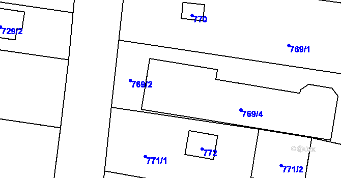 Parcela st. 769/3 v KÚ Přízřenice, Katastrální mapa