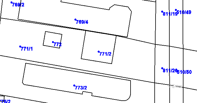 Parcela st. 771/2 v KÚ Přízřenice, Katastrální mapa