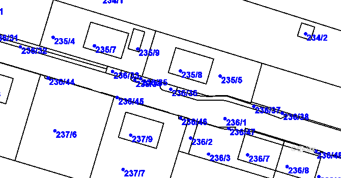 Parcela st. 236/36 v KÚ Přízřenice, Katastrální mapa